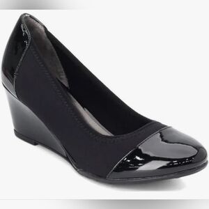 LIFESTRIDE NATURALIZER JULIANNA WEDGE PUMP SHOES BLACK with BOX 8.5 M